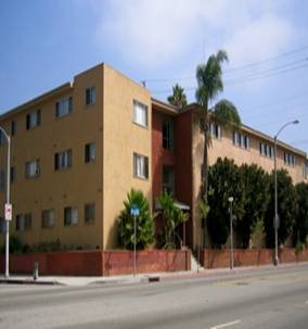 Photograph of the front of The Manor, a three-story building